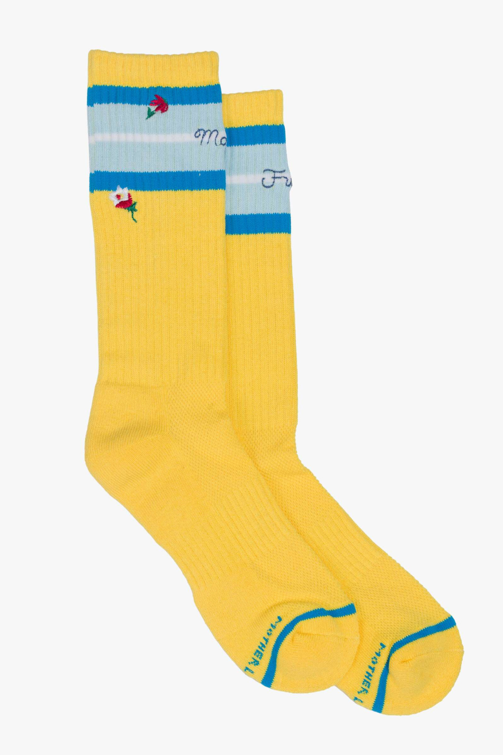 Flat lay of Mother The Half Calf Socks side view