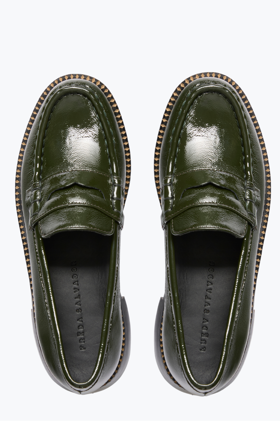 Flat lay of Frēda Salvador Elba Modern Penny Loafer top view