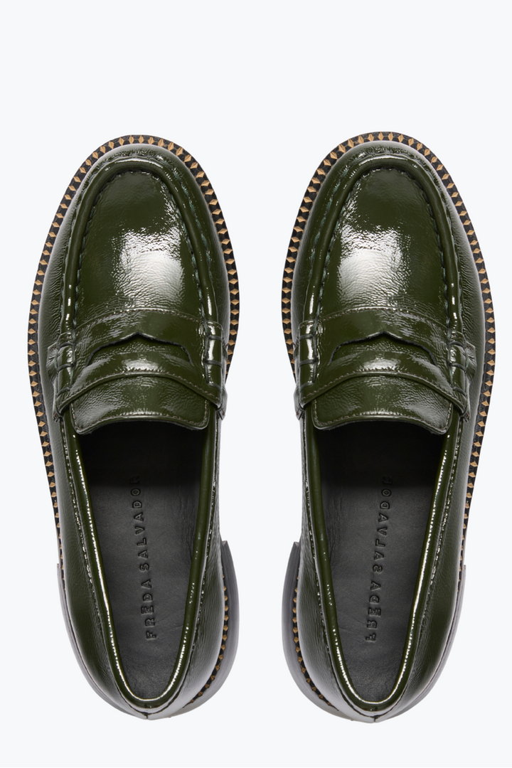 Flat lay of Frēda Salvador Elba Modern Penny Loafer top view