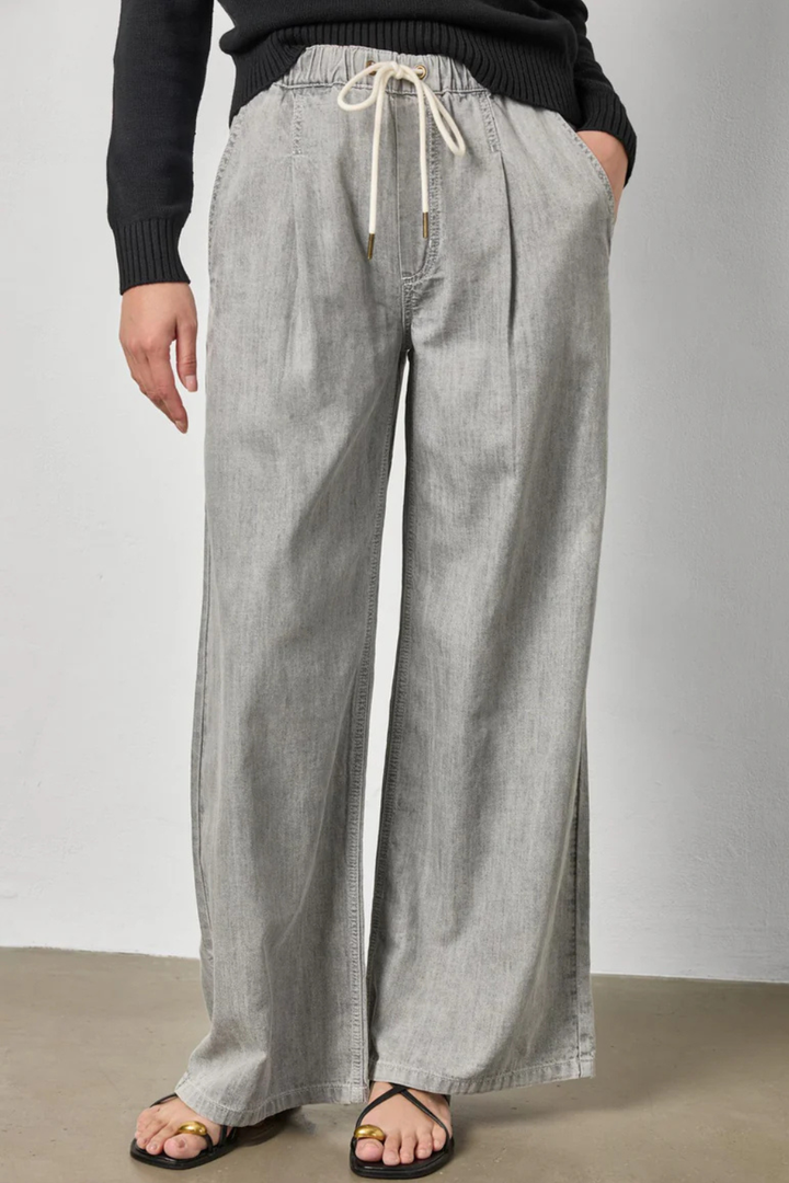 Model wearing Lilla P Denim Pant front view