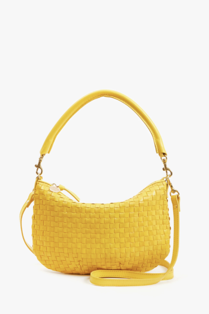 Flat lay of Clare V. Petit Moyen Messenger front view