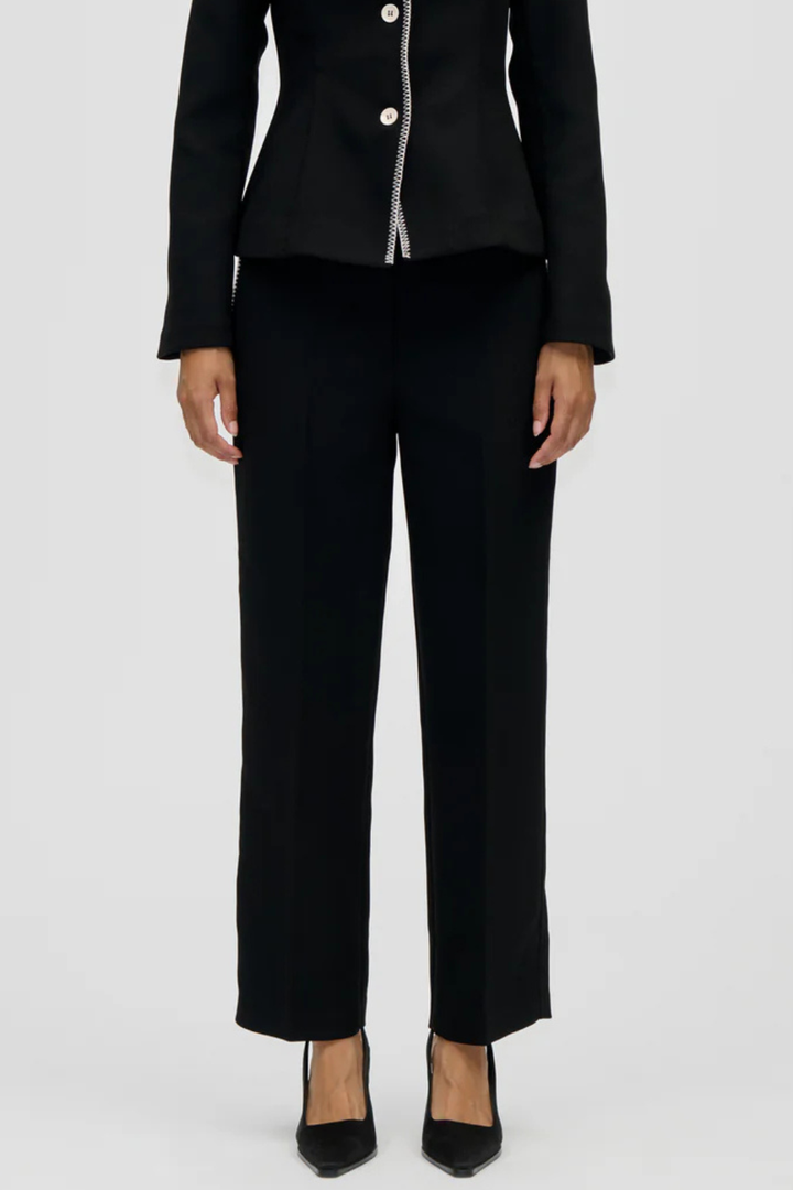 Stine Goya Structured Crepe Straight Tailored Ankle Pants