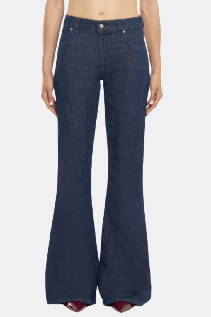 Model wearing PT Torino Janet Flare Jean front view