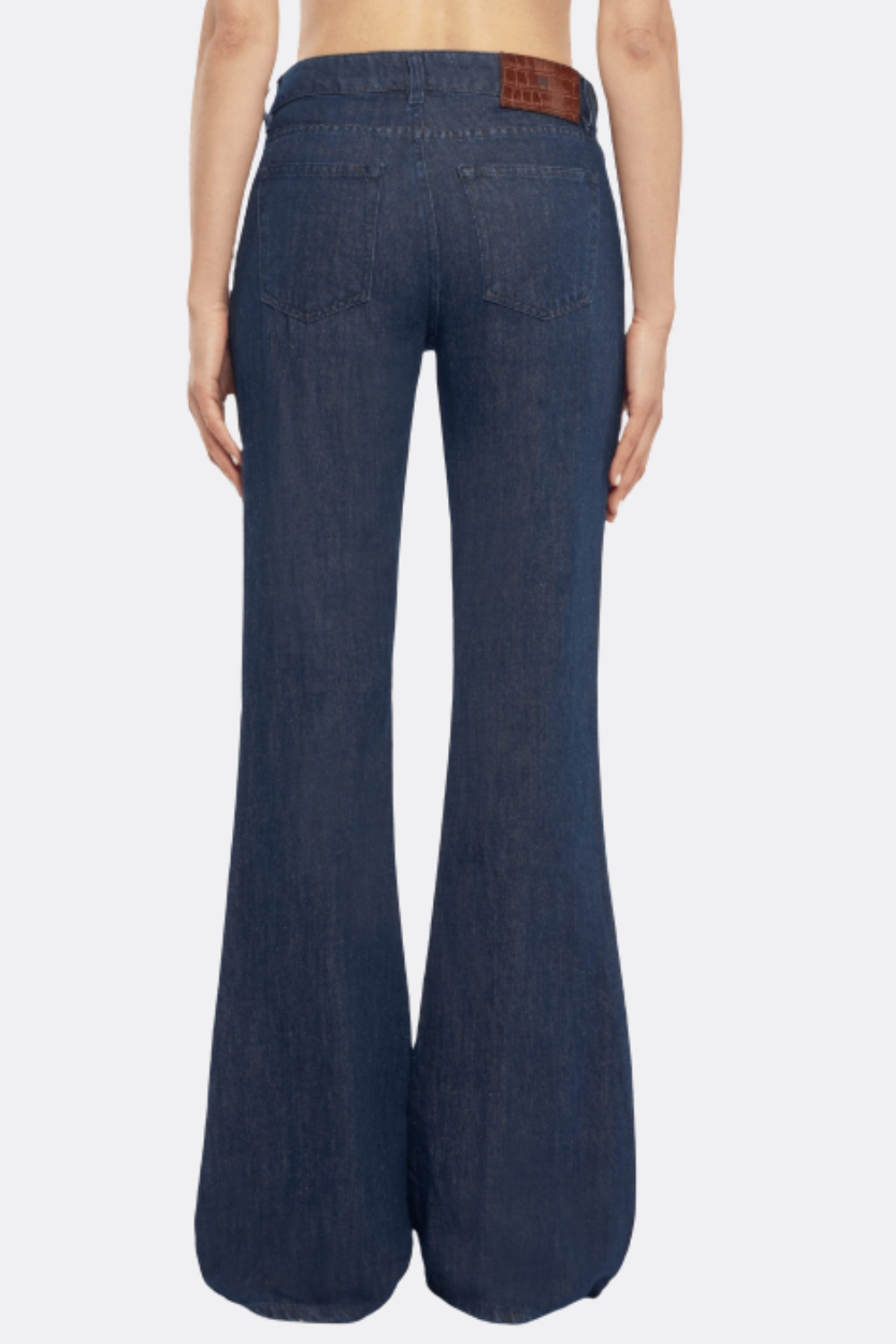 Model wearing PT Torino Janet Flare Jean rear view