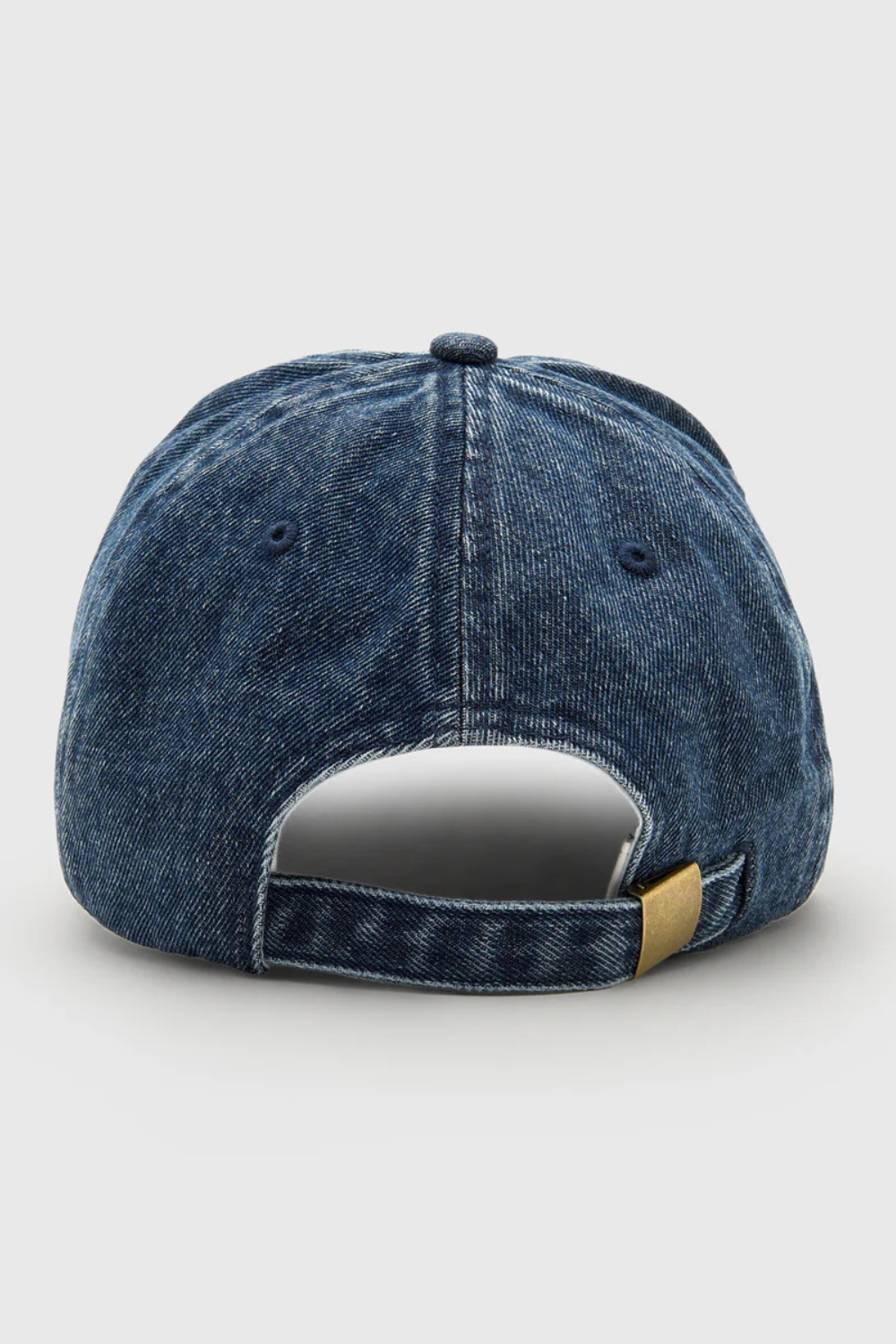 Flat lay of Clare V. Denim Baseball Hat rear view