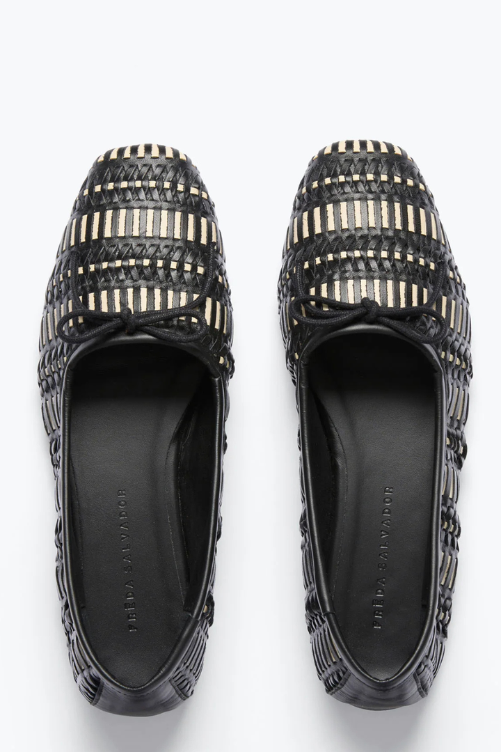 Flat lay of Frēda Salvador Jada Square Toe Ballet Flat top view