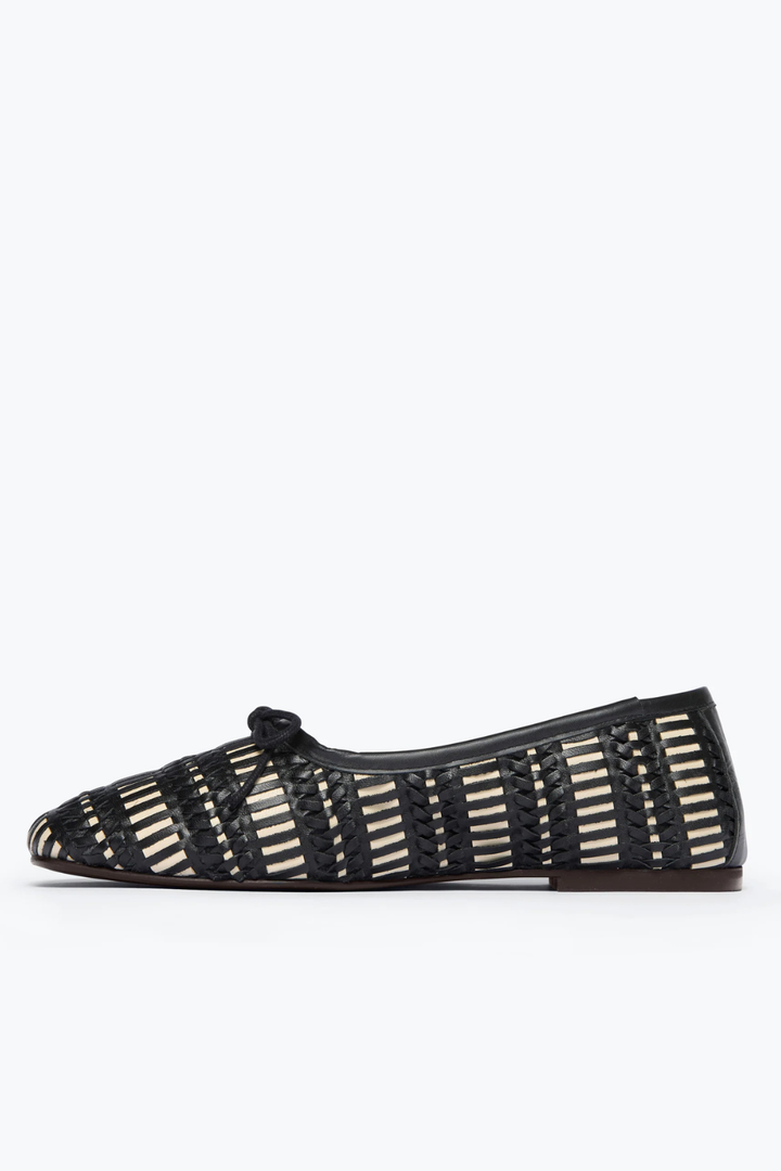 Flat lay of Frēda Salvador Jada Square Toe Ballet Flat side view