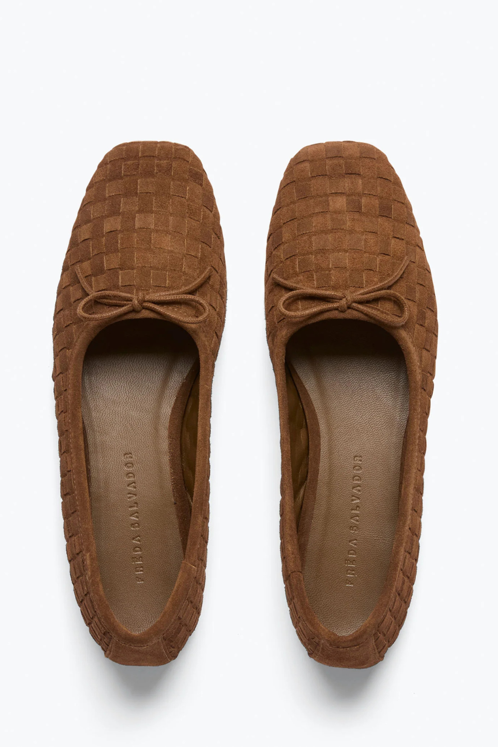 Flat lay of Frēda Salvador Jada Square Toe Ballet Flat front view