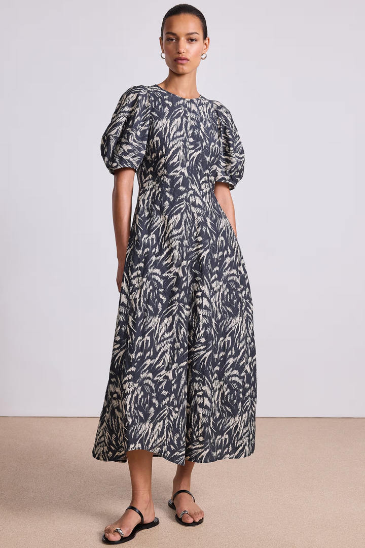 Model wearing Apiece Apart Bettina Maxi front view