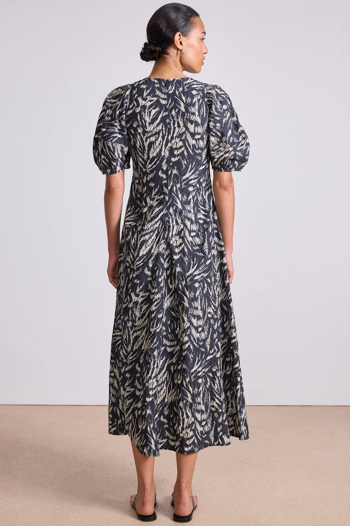 Model wearing Apiece Apart Bettina Maxi rear view