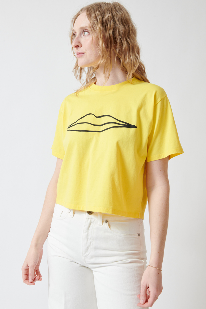 Madi wearing Clare V. Le Carre Tee front view