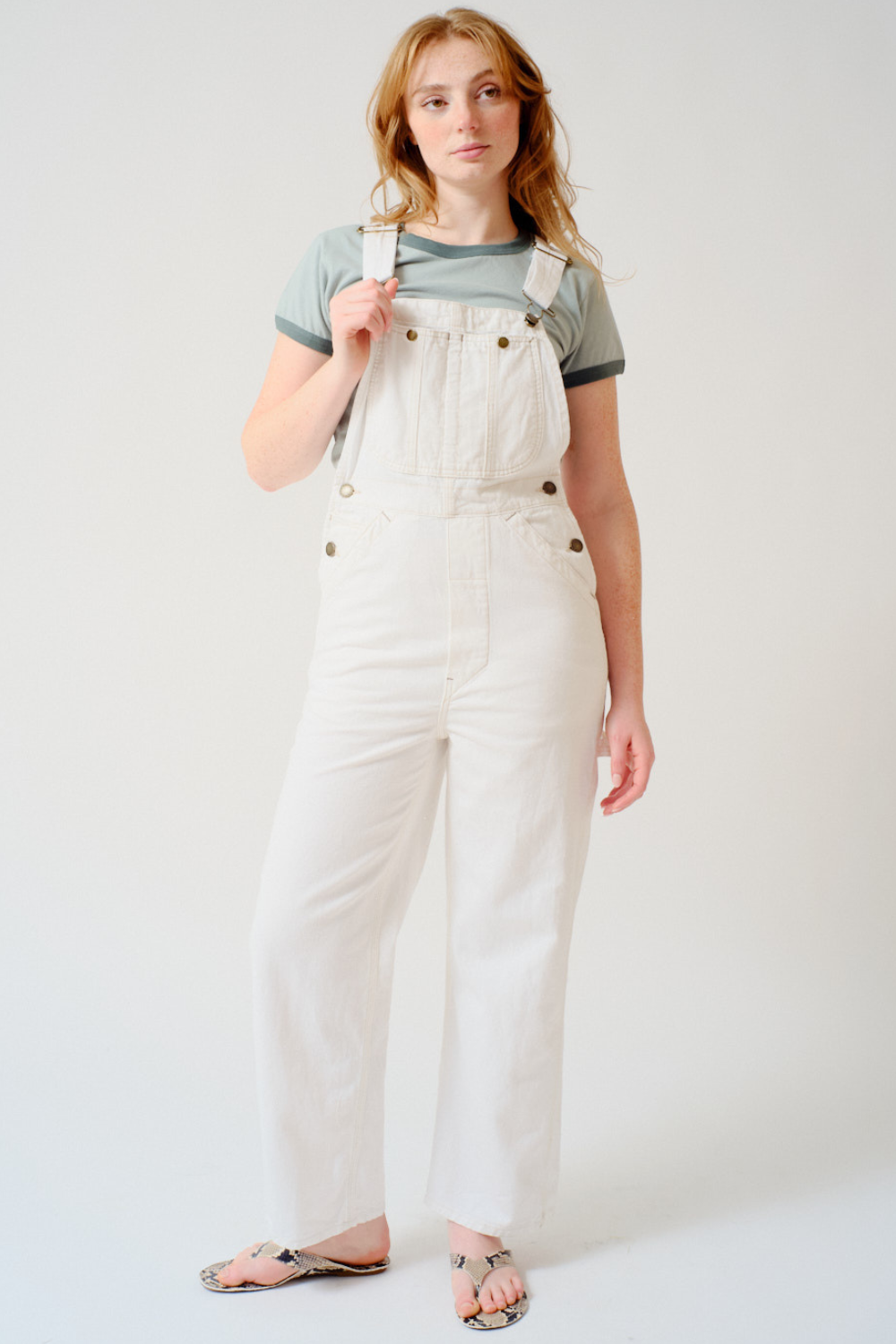 Waverly wearing The Great The Union Slim Overall front view