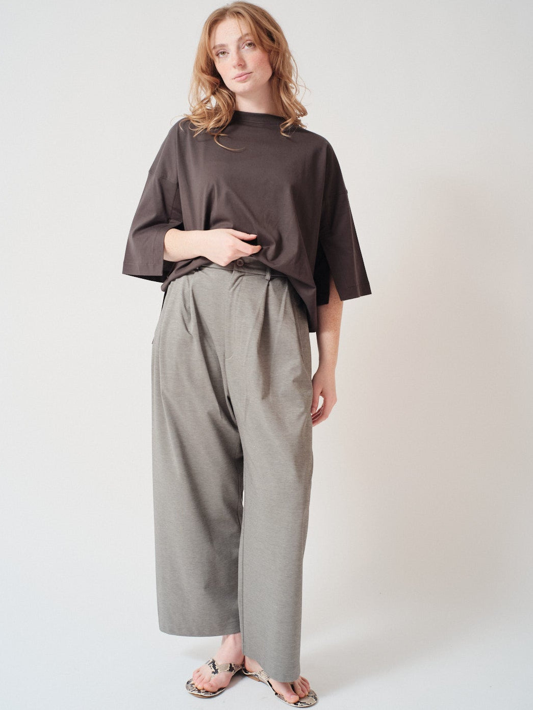 Waverly wearing COG The Big Smoke Lucy Baggy Trousers front view