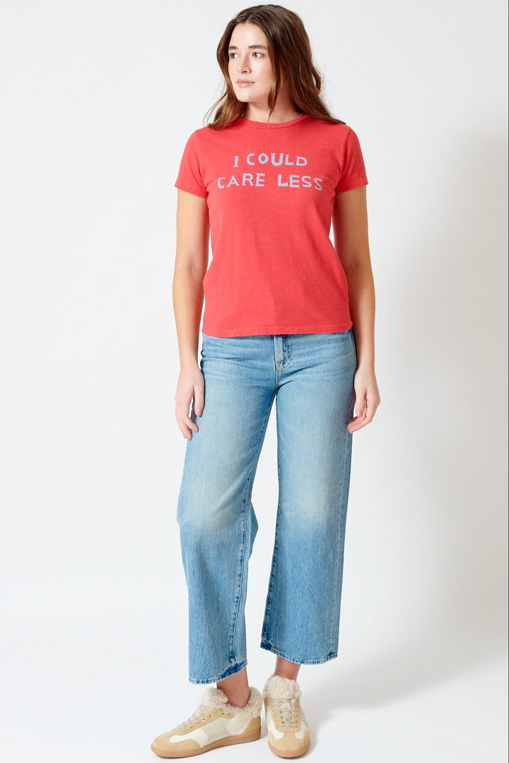 Julia wearing Mother Denim The Dodger Flood front view