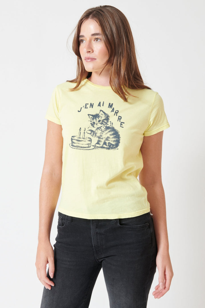 Julia wearing Mother Denim The Lil Goodie Goodie front view