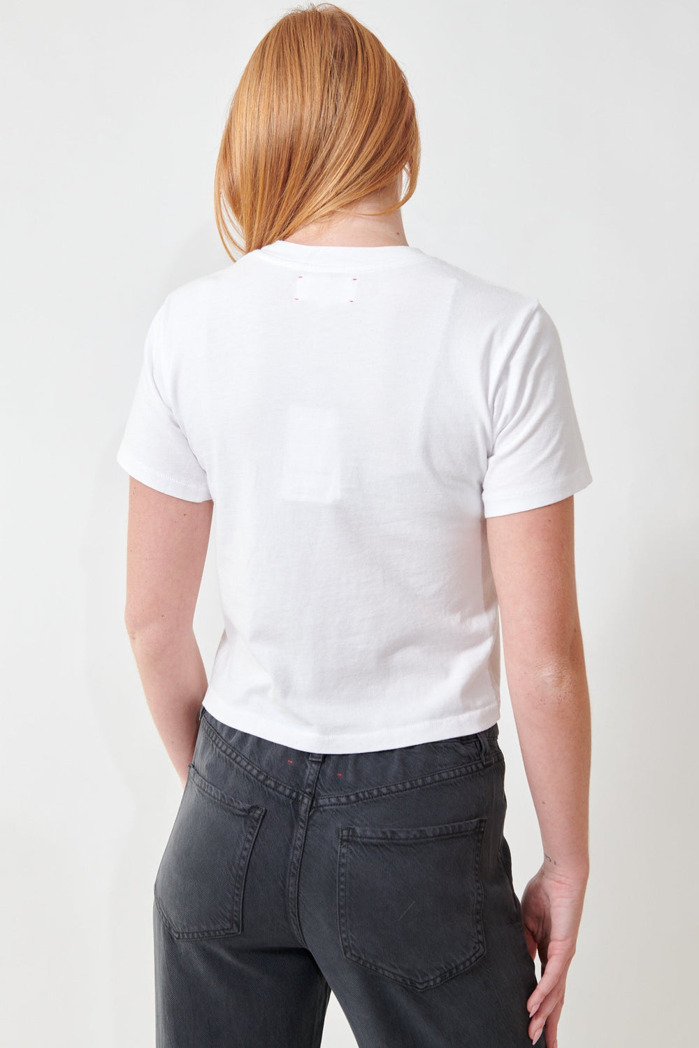 Aysia wearing Georgy Tee White rear view 
