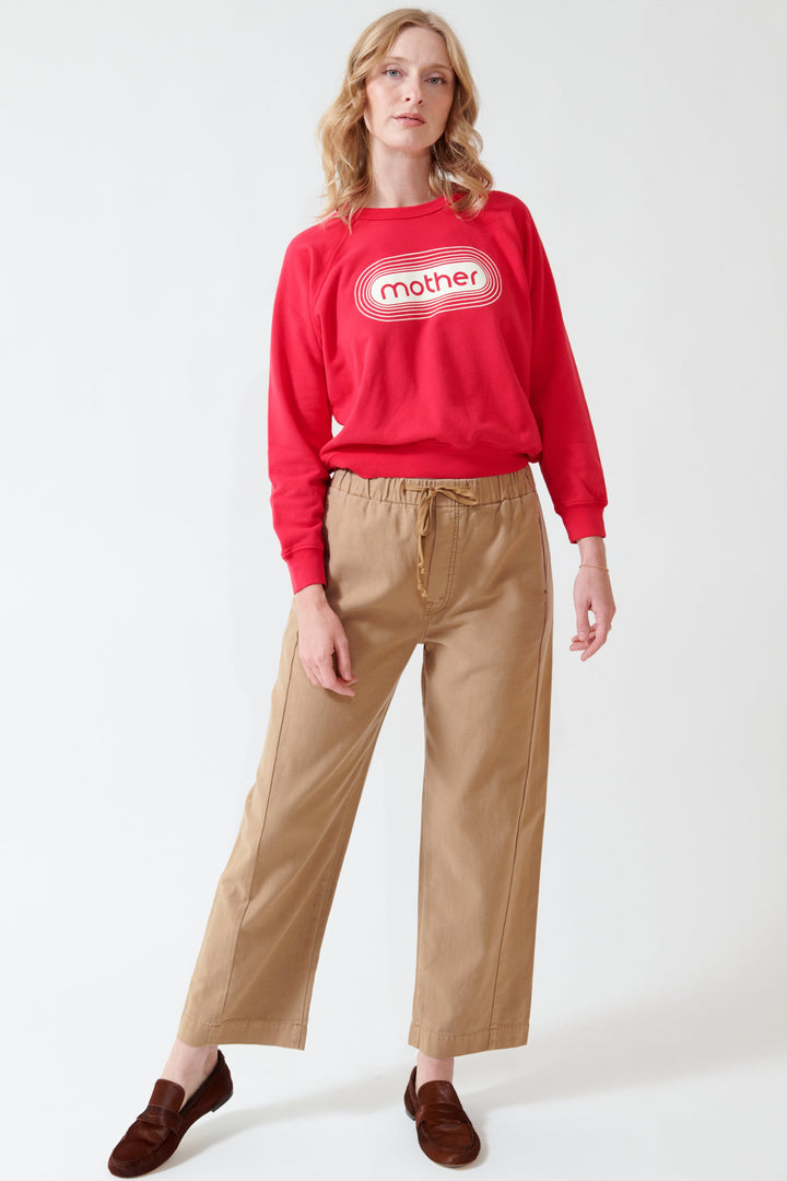 Madi wearing Mother Denim The Drawn Half Pipe Ankle front view
