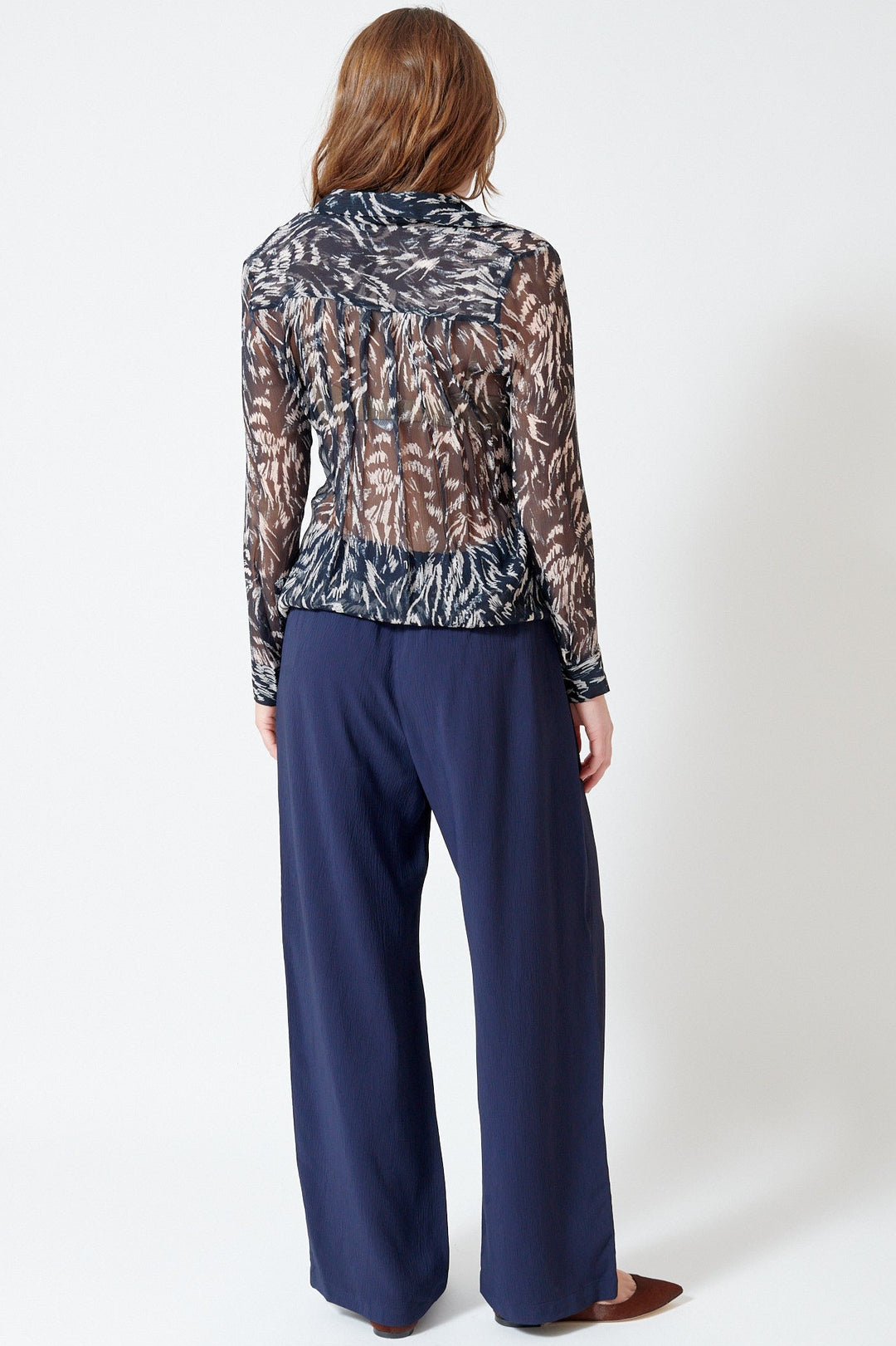 Julia wearing Apiece Apart Kari Pull On Pant rear view