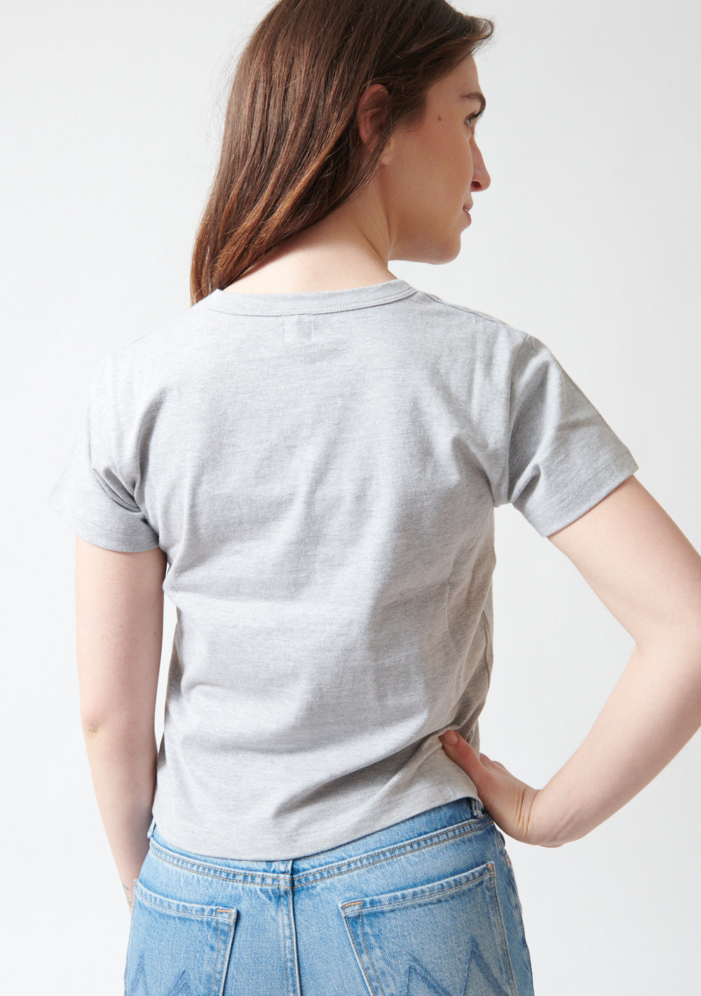 Sophie wearing LESET The Margo Tee rear view