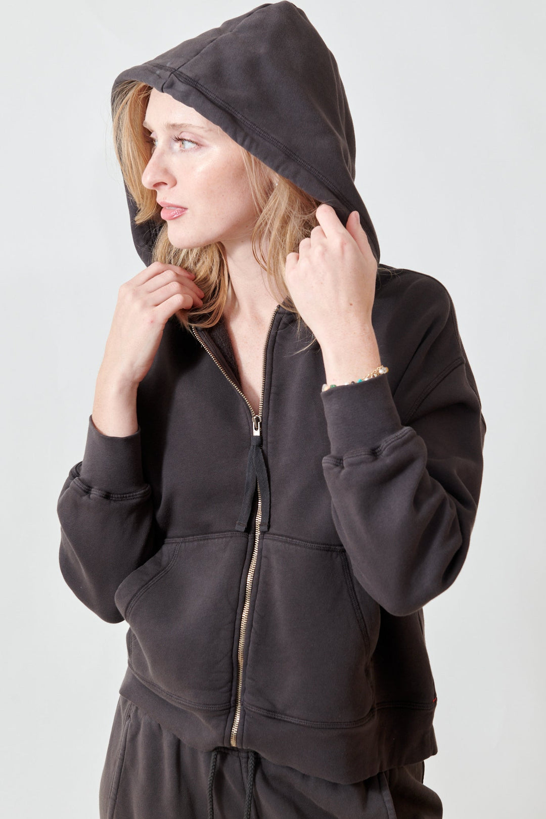 Madi wearing Xirena Smith Sweatshirt front view