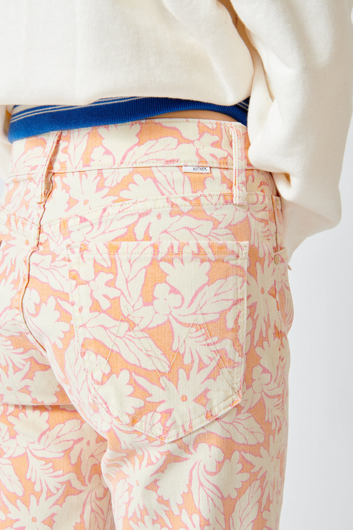 Mari wearing Mother Denim The Mid Rise Rambler Zip Ankle rear/detail view