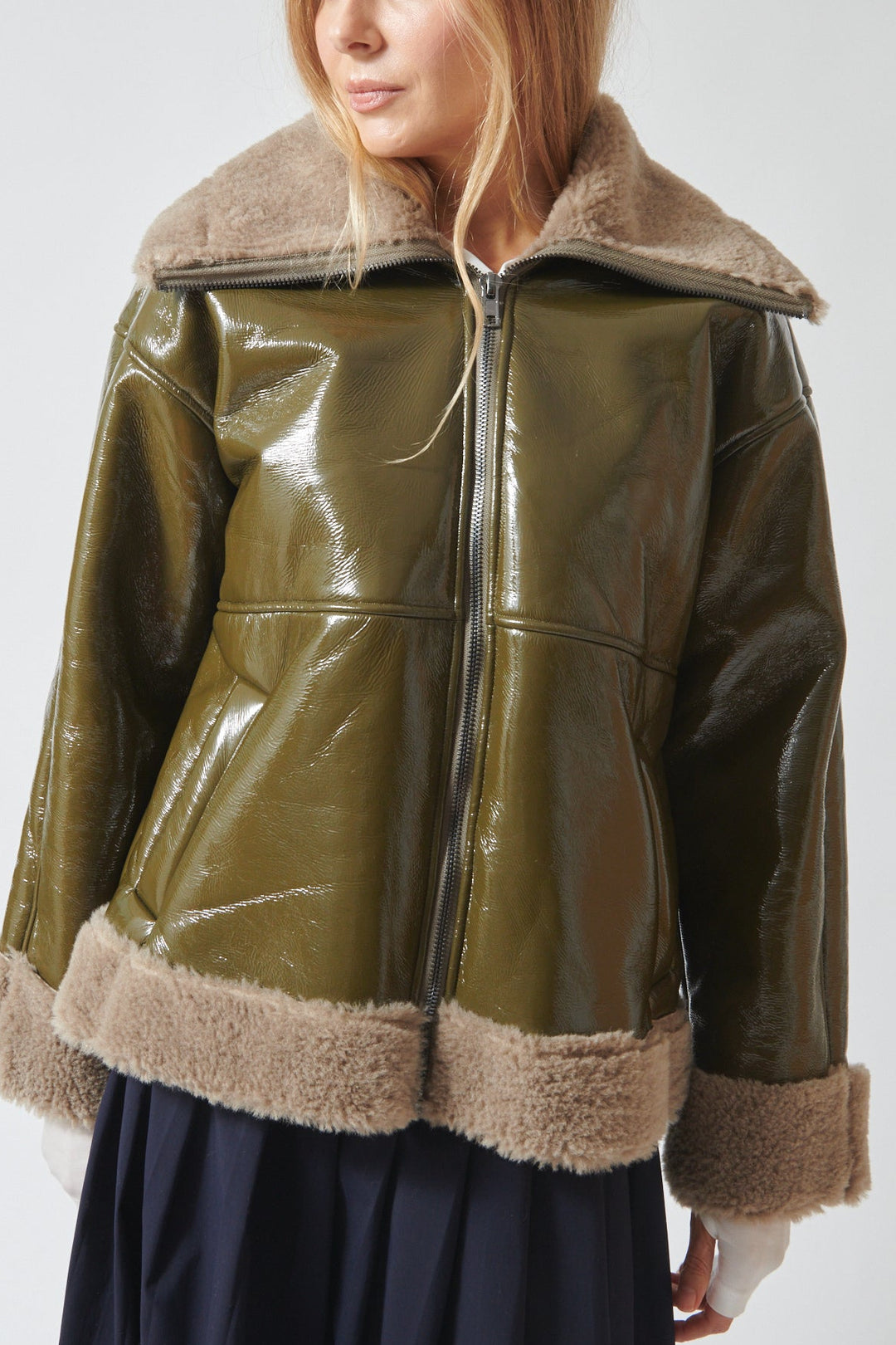 Mari wearing ELEH Shine On Jacket front view