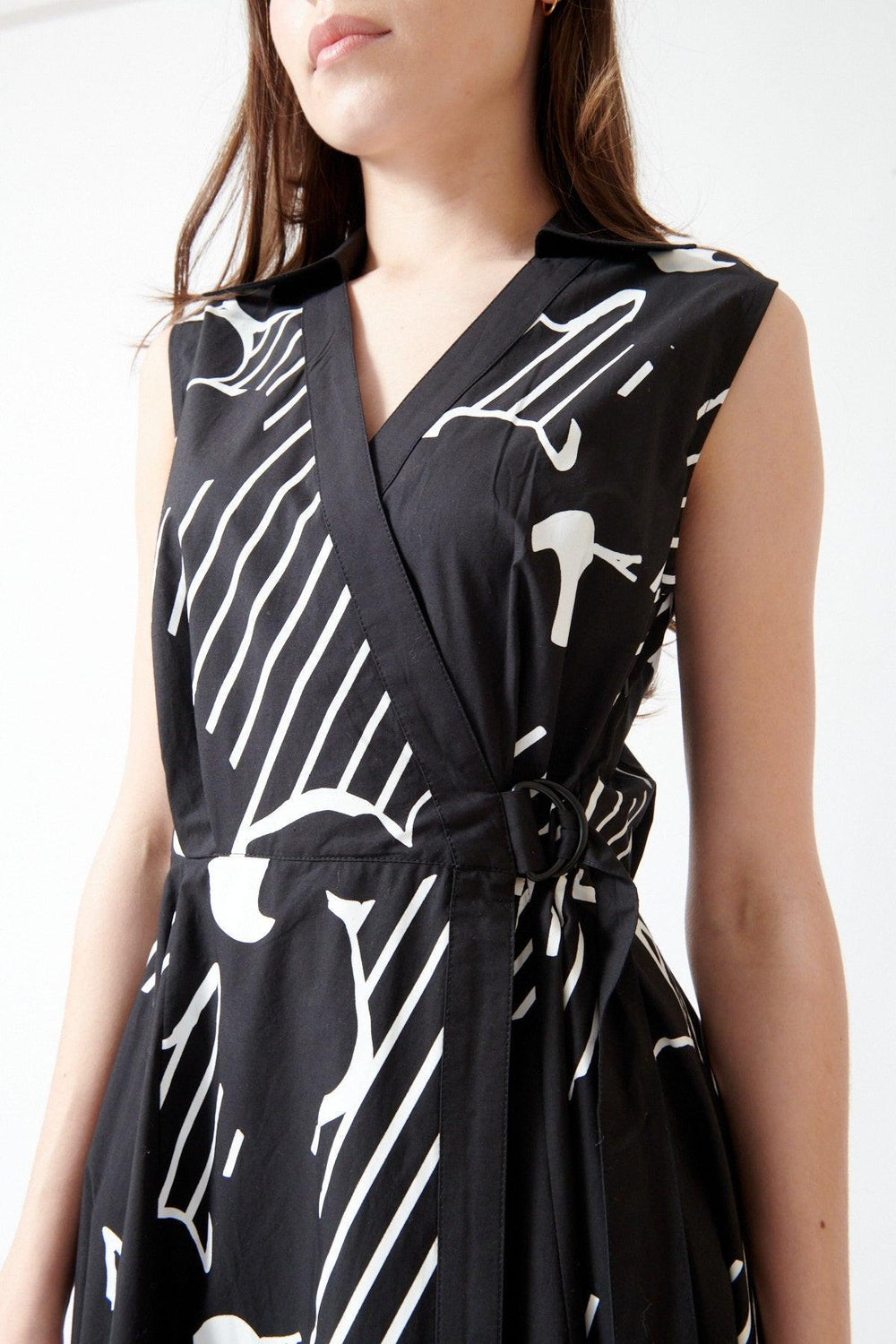Angela wearing Lovebirds Kyoto Dress front/detail view