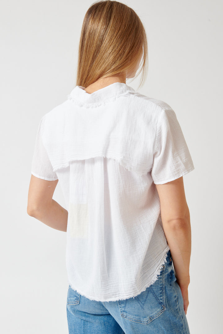 Mari wearing Raquel Allegra Calista Blouse rear view