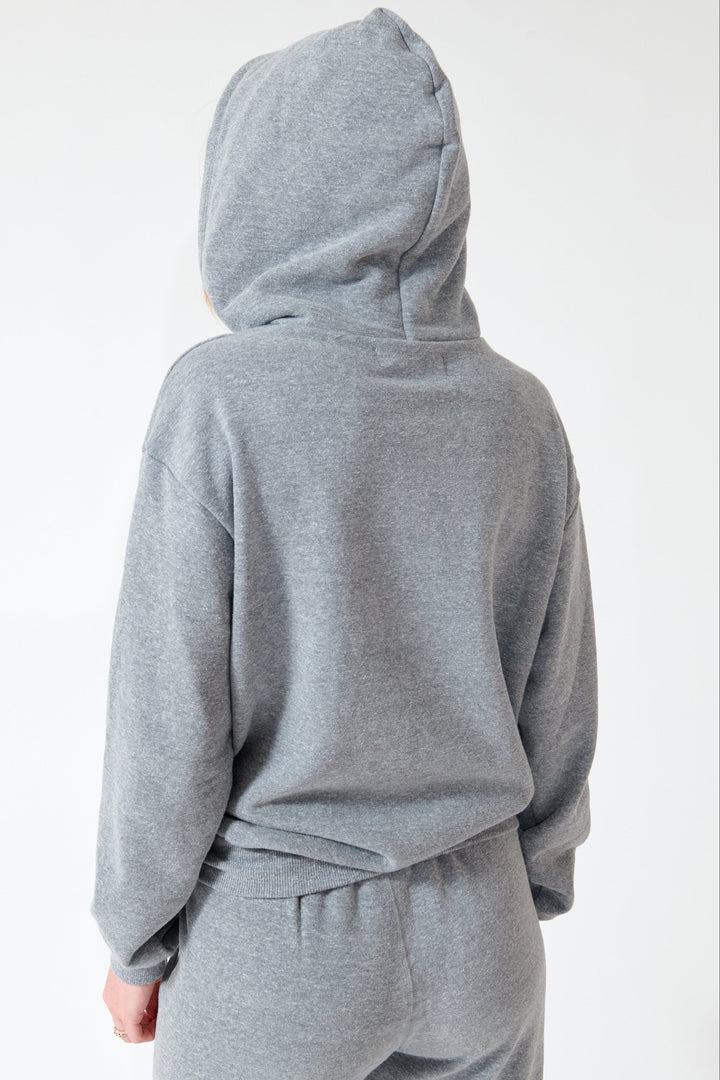 Madi earing SPRWMN Heart Hoodie rear view