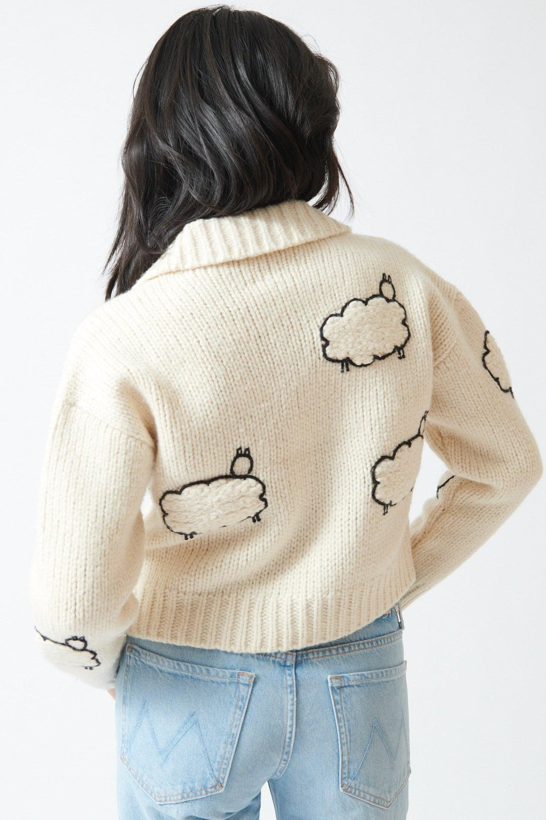 Mother Denim The Crop Raquette Cardigan