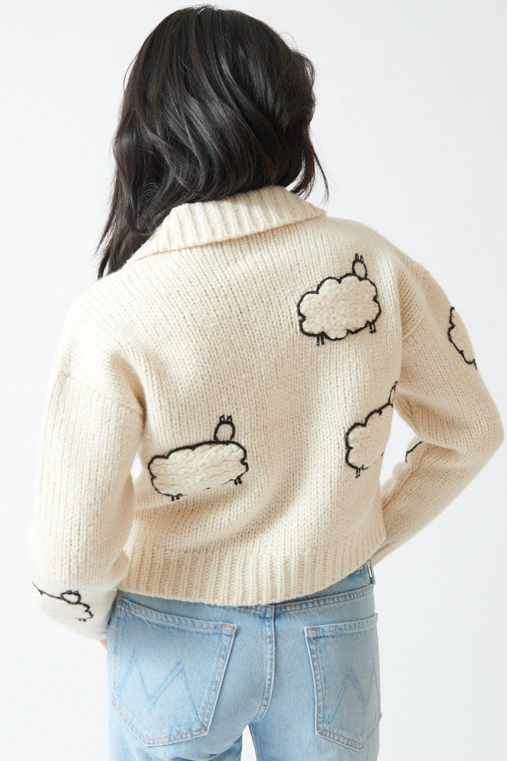 Mother Denim The Crop Raquette Cardigan