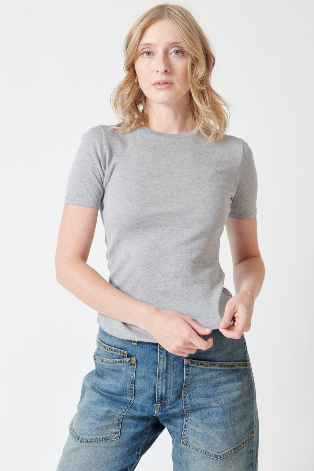 Madi wearing Nili Lotan Elin Tee front view