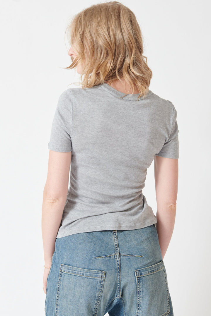 Madi wearing Nili Lotan Elin Tee rear view
