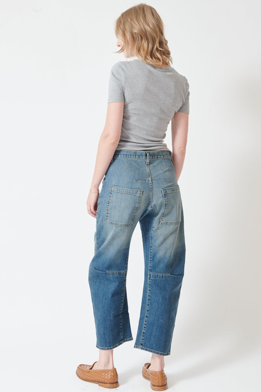 Madi wearing Nili Lotan Shon Jean rear view