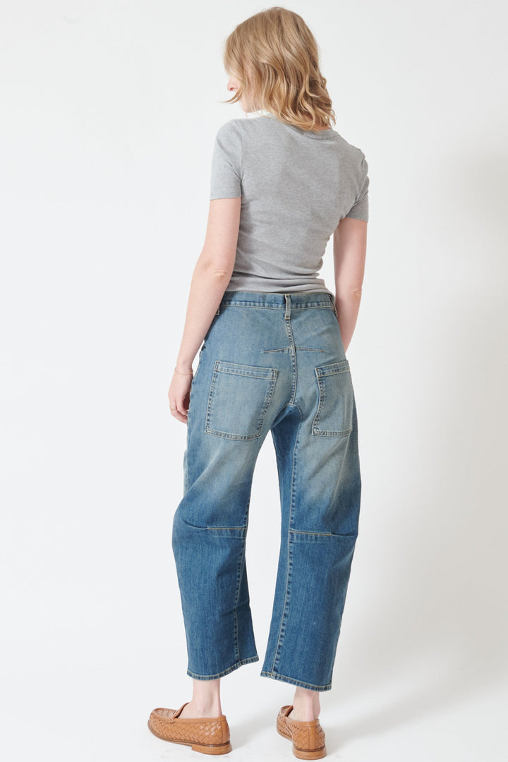 Madi wearing Nili Lotan Shon Jean rear view