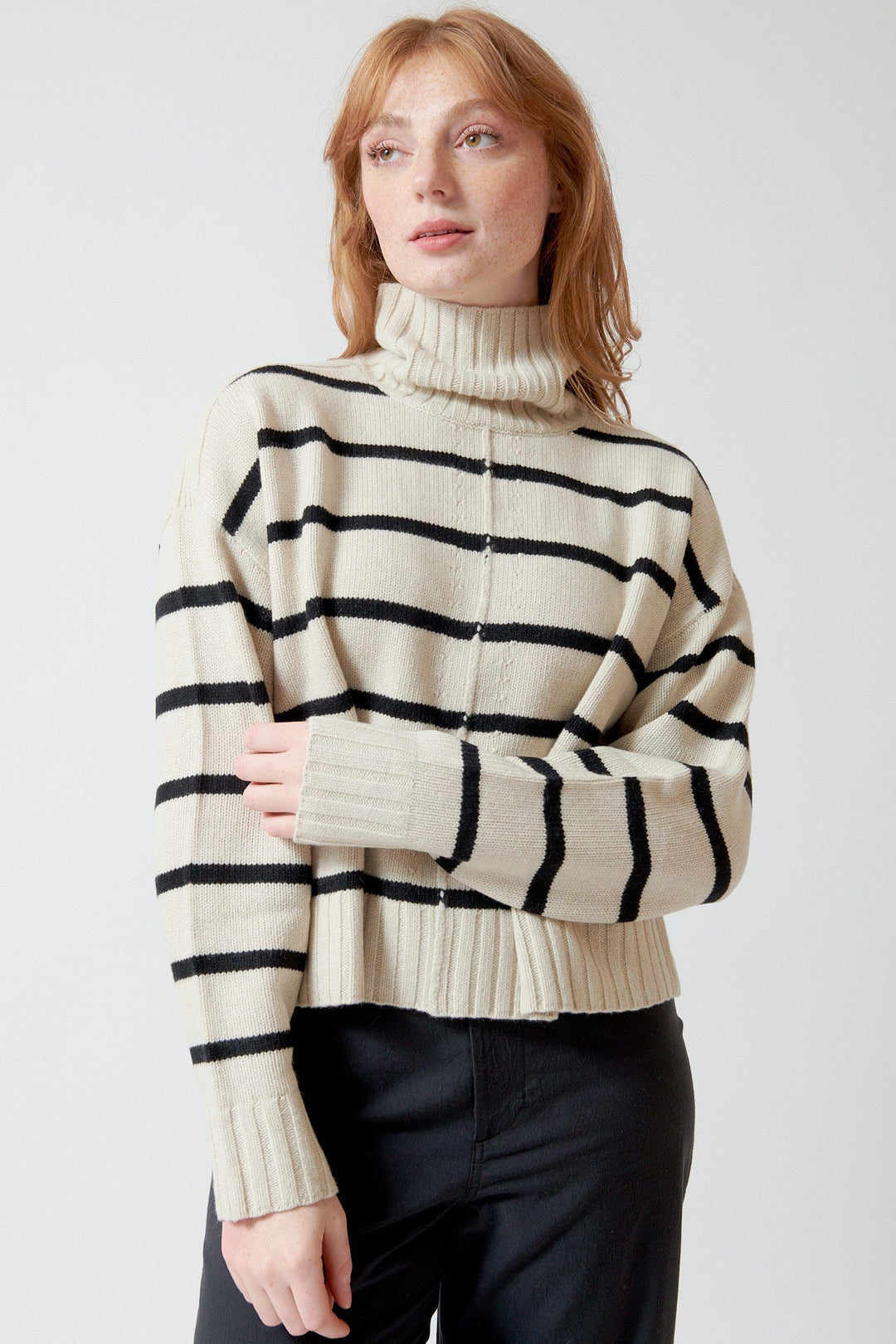 Waverly wearing Apiece Apart Ari Cropped Turtle front view