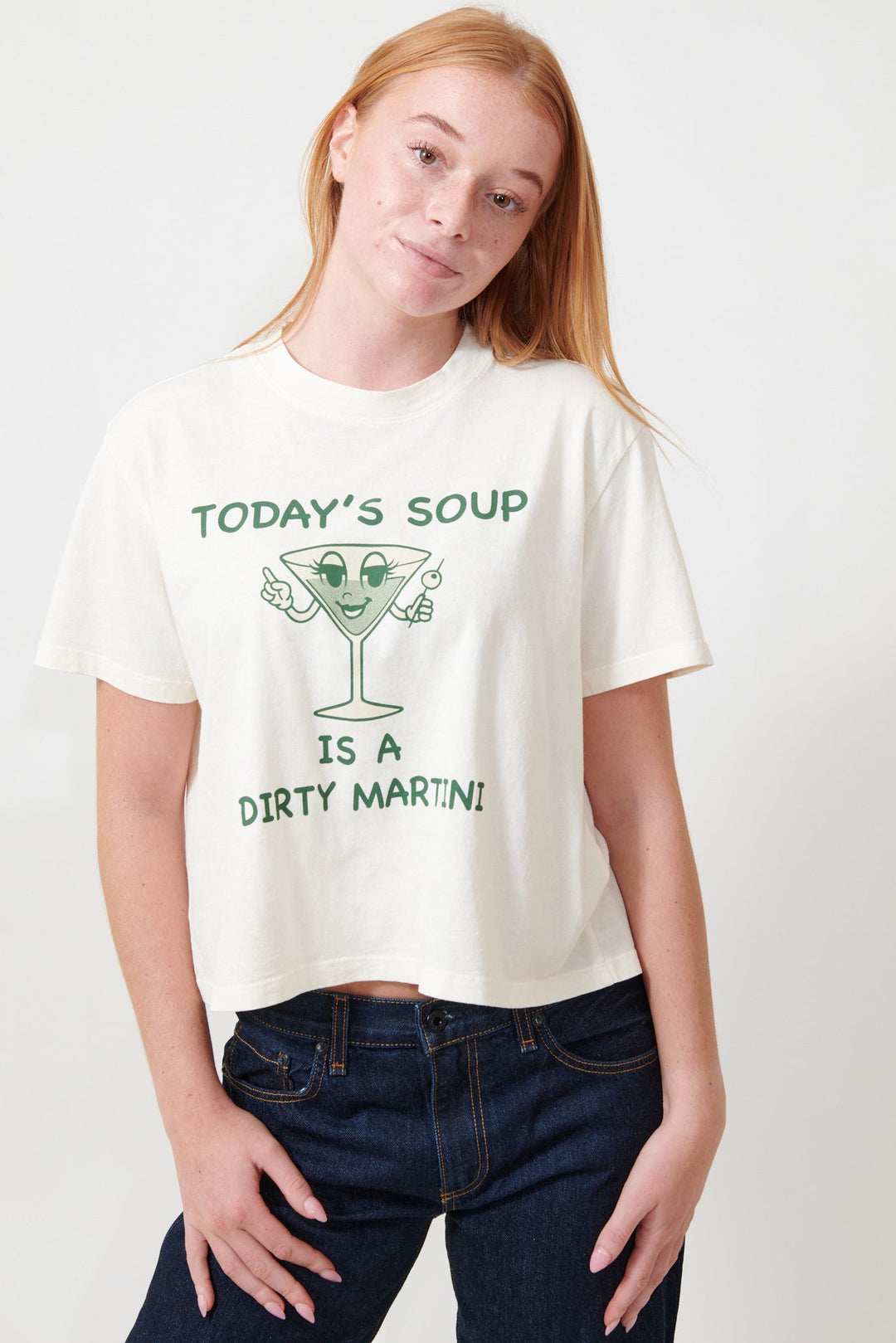 Aysia wearing ASKK NY Shrunken Boy Tee front view