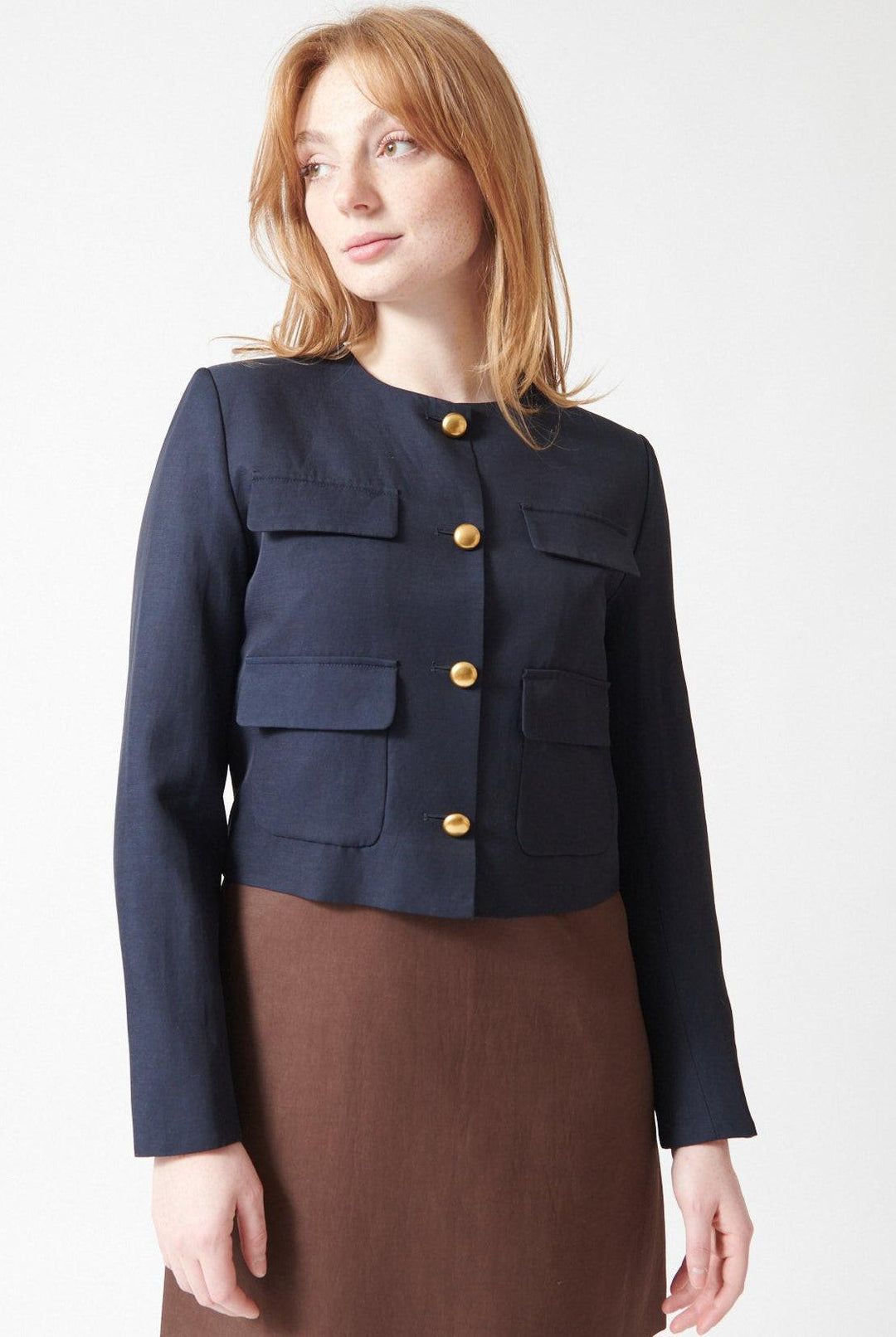 Waverly wearing P.A.R.O.S.H. Raisa Jacket front view