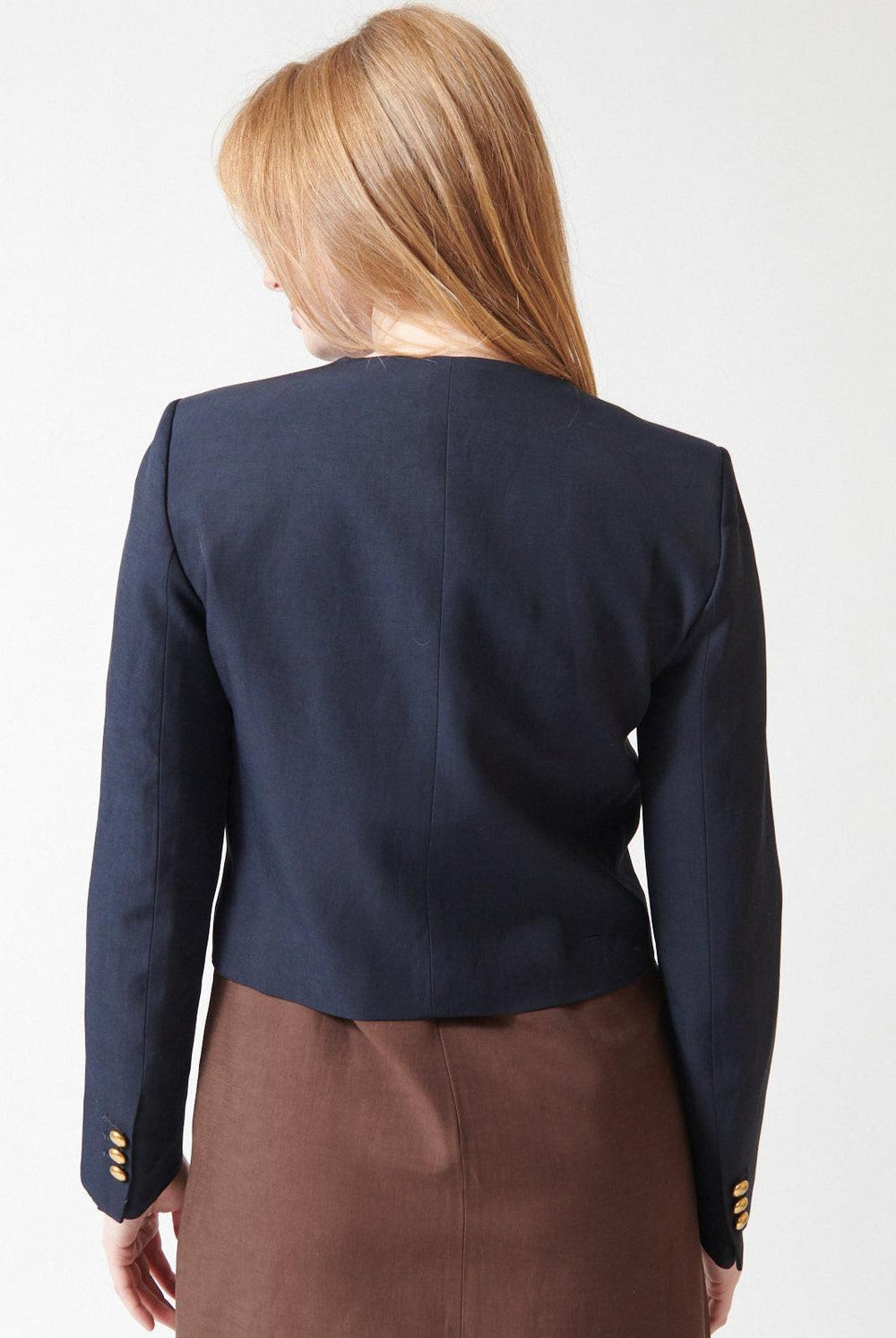 Waverly wearing P.A.R.O.S.H. Raisa Jacket rear view