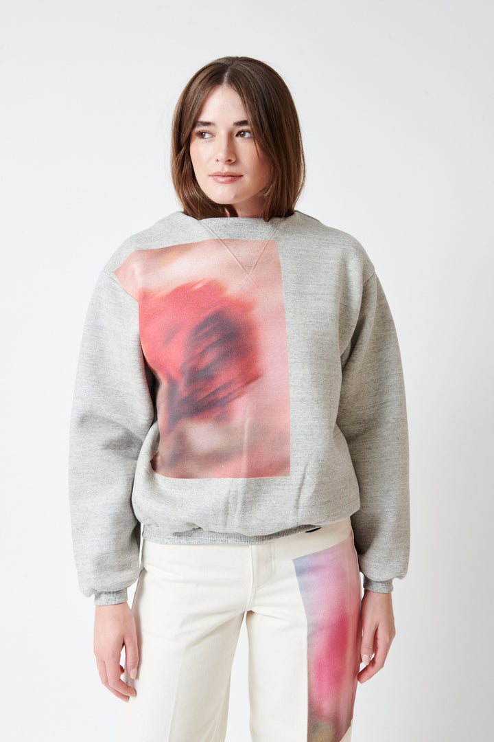Julia wearing Tanaka The Sweatshirt With Graphic front view