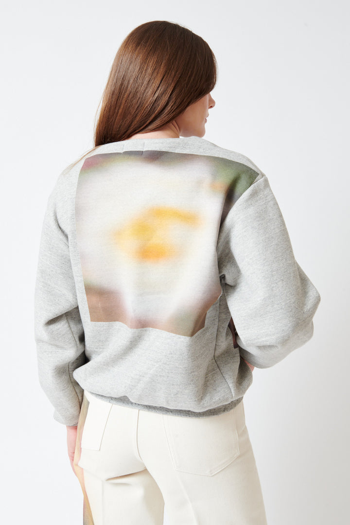 Julia wearing Tanaka The Sweatshirt With Graphic rear view