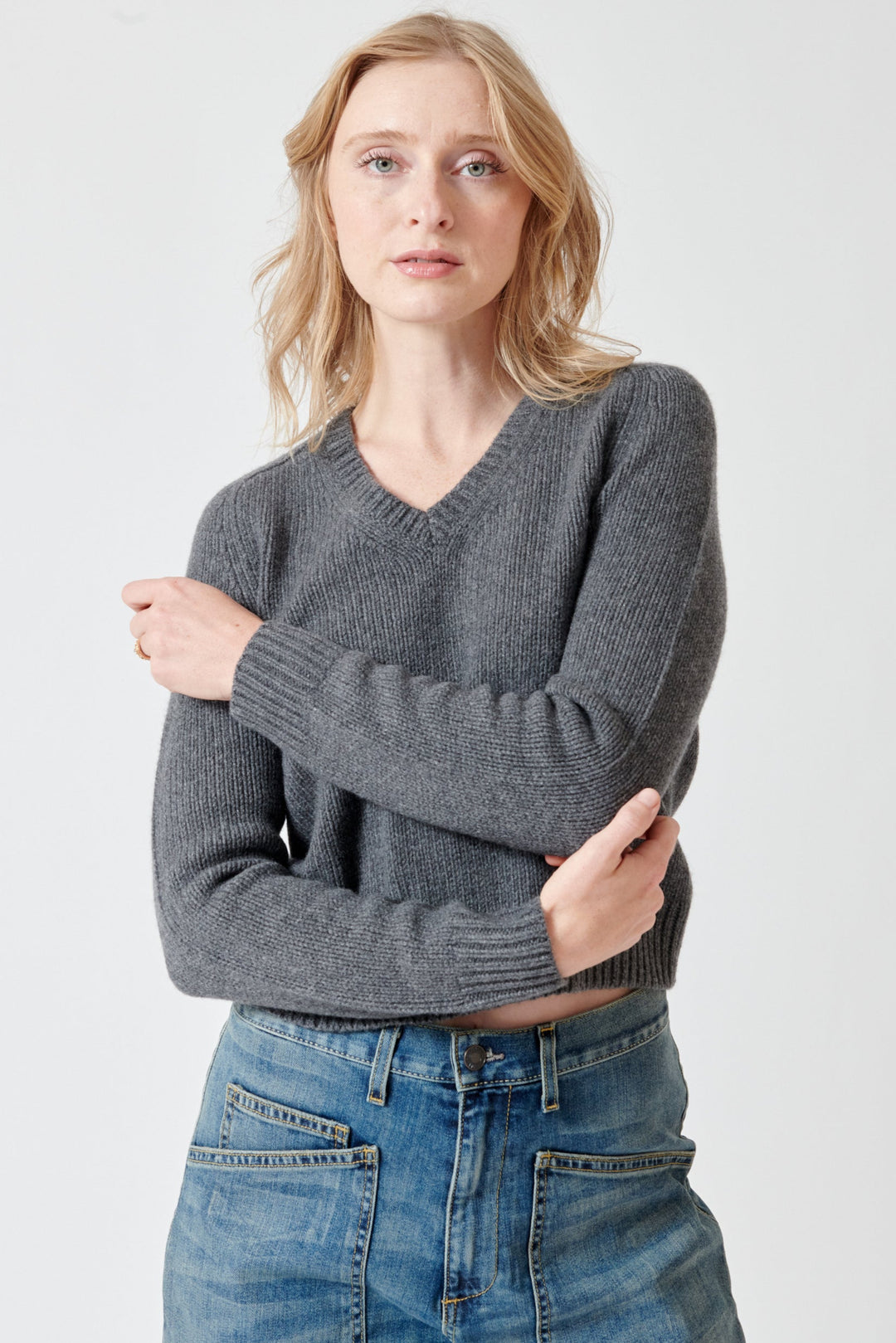 Madi wearing Nili Lotan Vicki Sweater front view