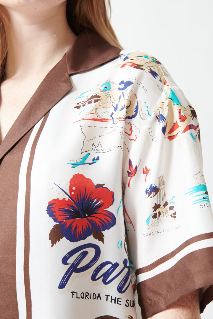 Waverly wearing P.A.R.O.S.H. Scard Shirt front/detail view