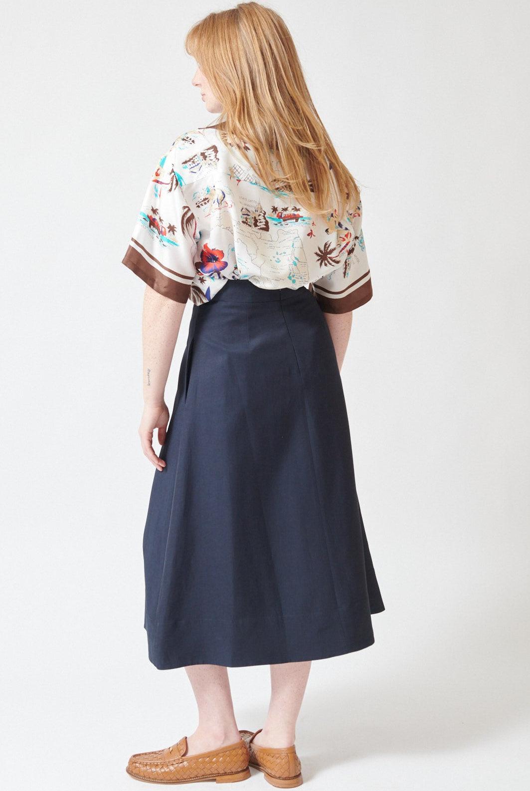 Waverly wearing P.A.R.O.S.H. Raisa Skirt rear view