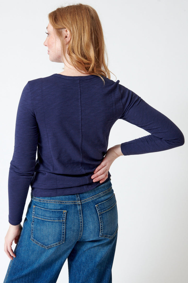 Waverly wearing Lilla P Long Sleeve Crewneck Tee rear view