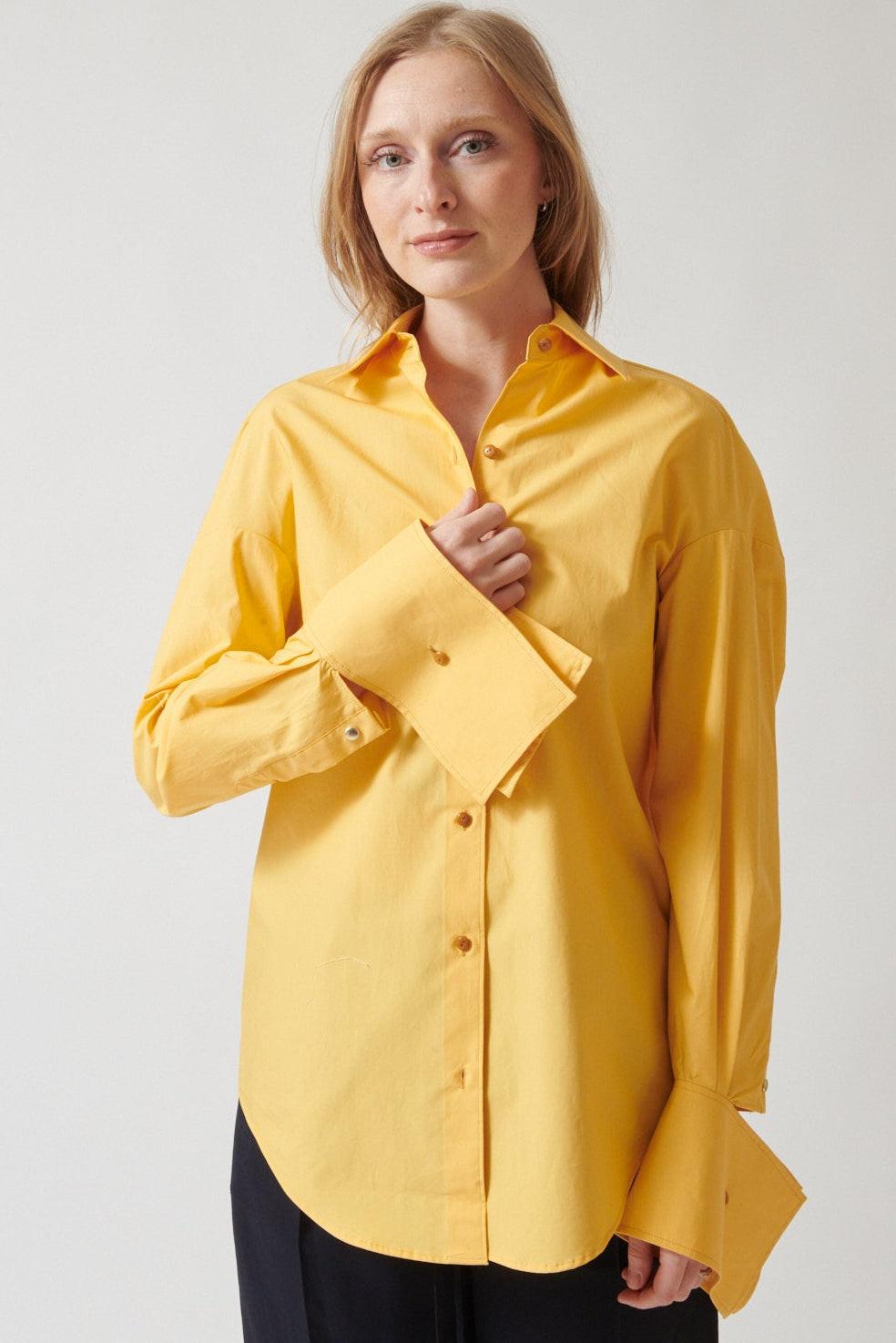 Madi wearing OSSOU Wren Shirt front view