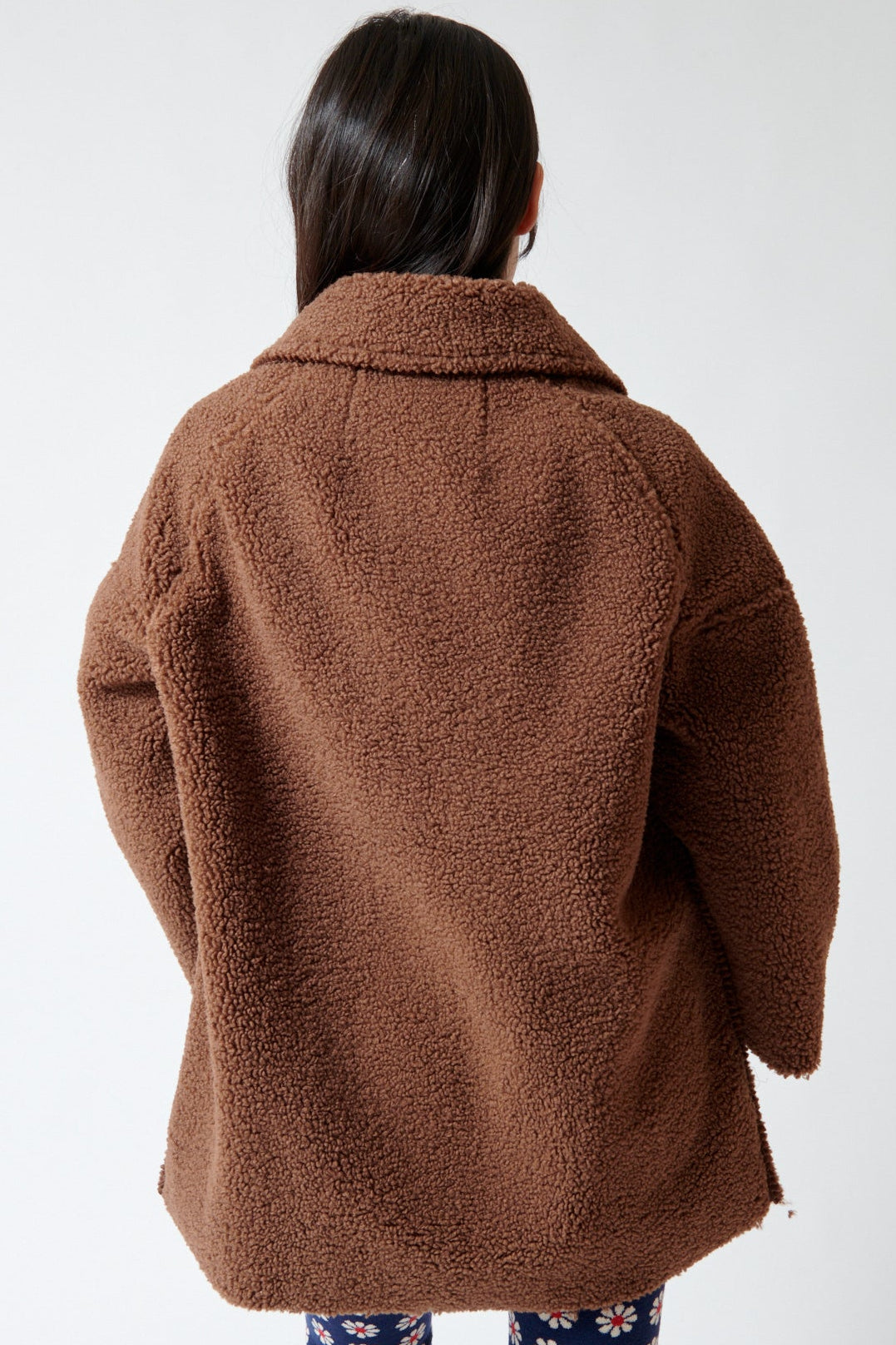 Lilly wearing The Great The Plush Car Coat rear view