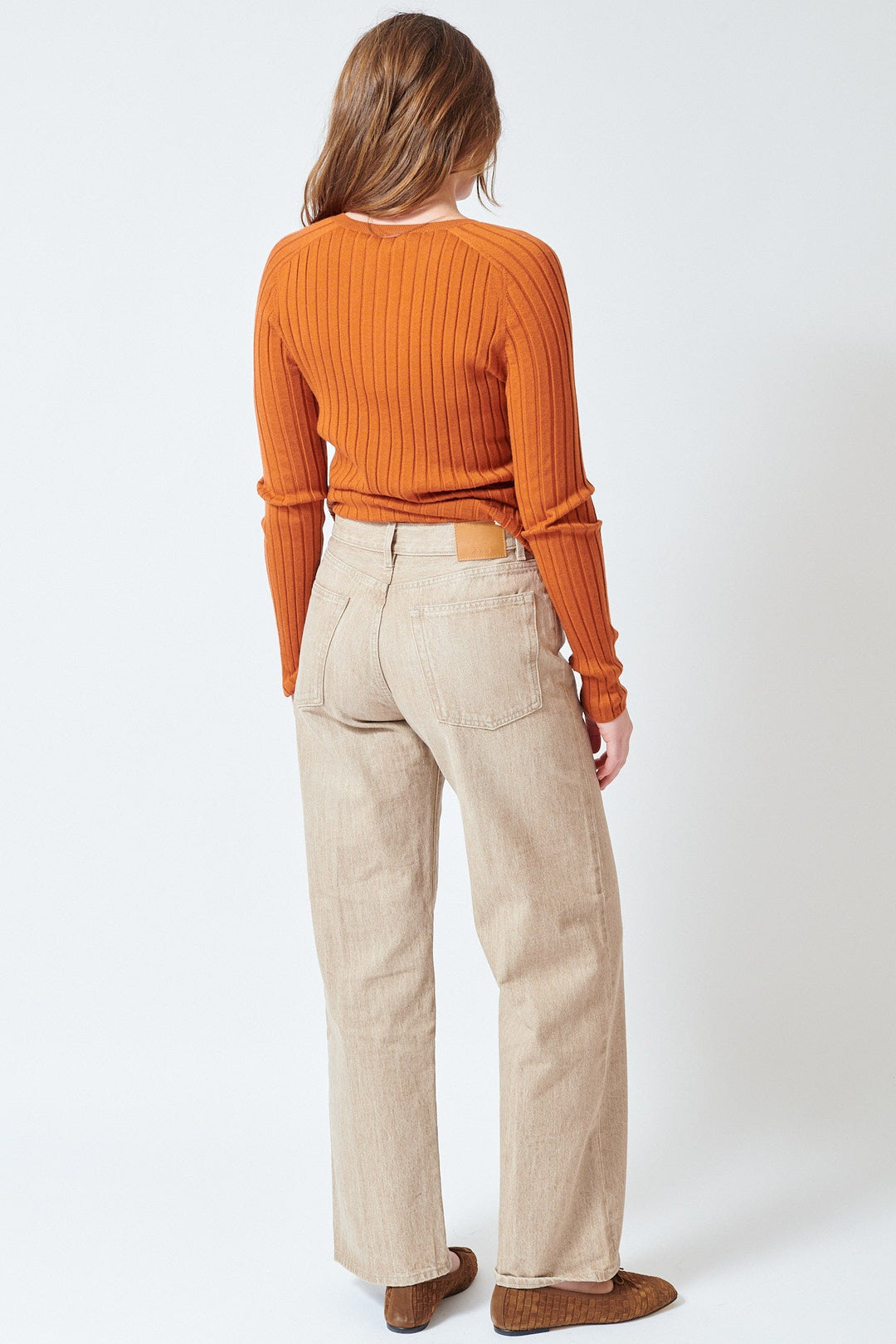 Julia wearing 6397 Wide Jean rear view