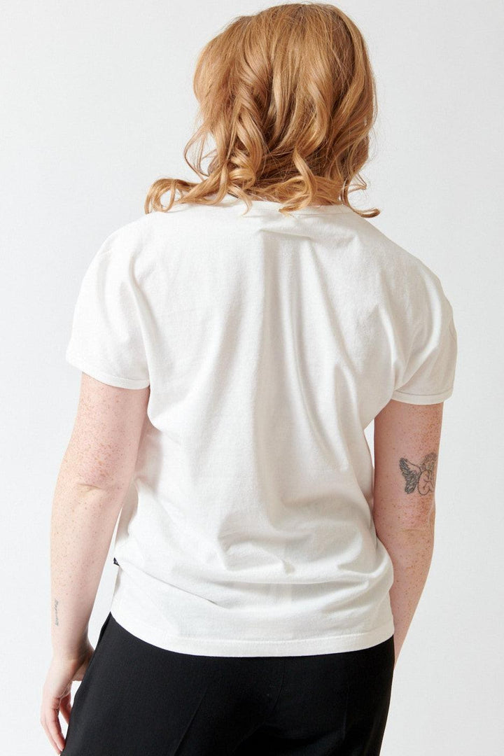 Waverly wearing MM6 Maison Margiela Heavy Cotton Jersey MARGIE Tee rear view