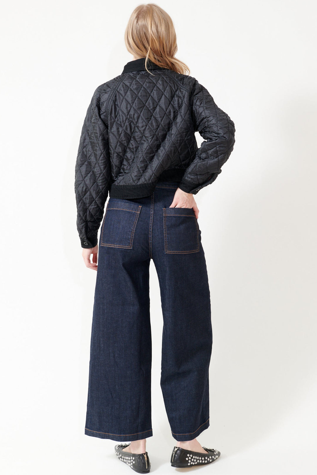 Madi wearing ASKK NY Virginia Jean rear view